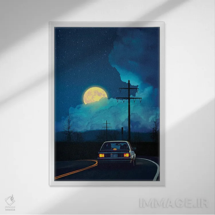 تابلو دکوراتیو نور ماه چهارم اثر دانر اوروزکو - نمای قابدار سفید