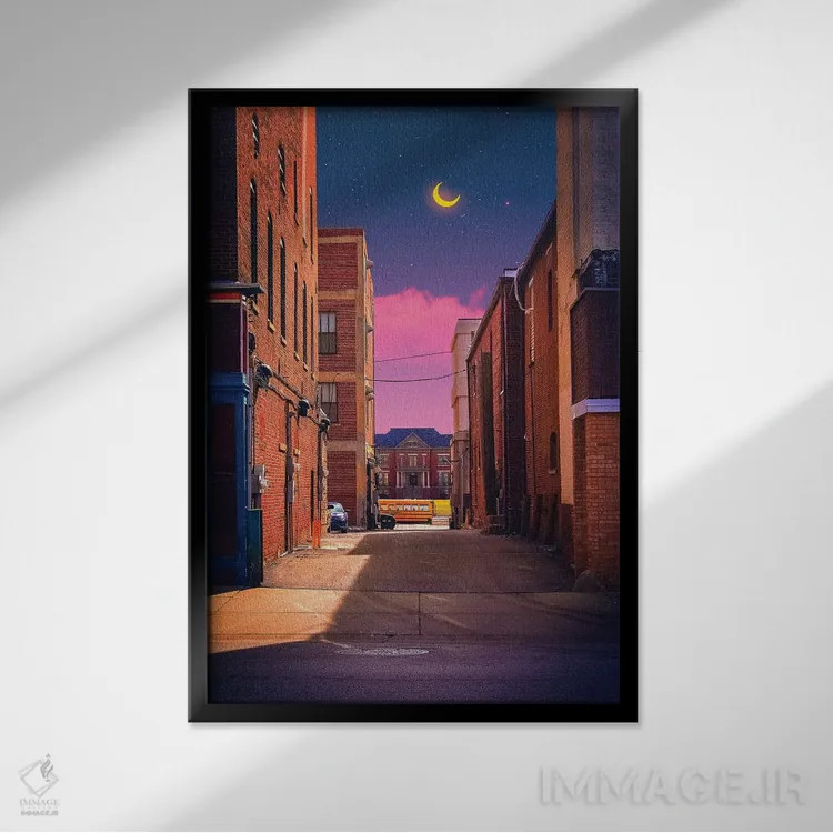 تابلو دکوراتیو محله جادویی اثر دانر اوروزکو - نمای قابدار مشکی