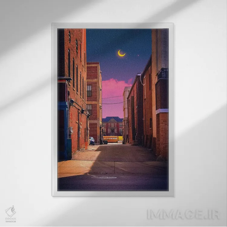 تابلو دکوراتیو محله جادویی اثر دانر اوروزکو - نمای قابدار سفید