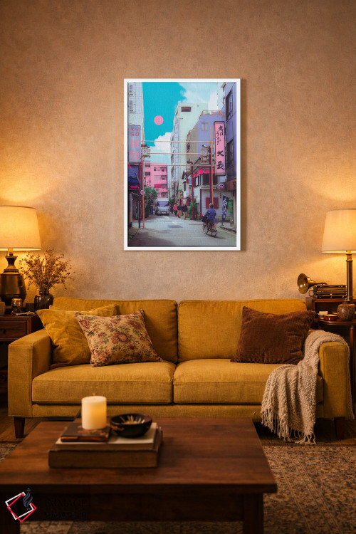 تابلو دکوراتیو کیوتو شهر پاستلی اثر دانر اوروزکو - D3W