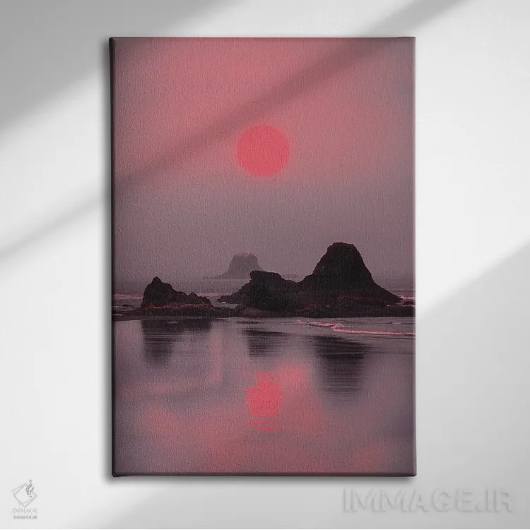 تابلو دکوراتیو جزیره نئون اثر دانر اوروزکو - نمای روبهرو روی دیوار