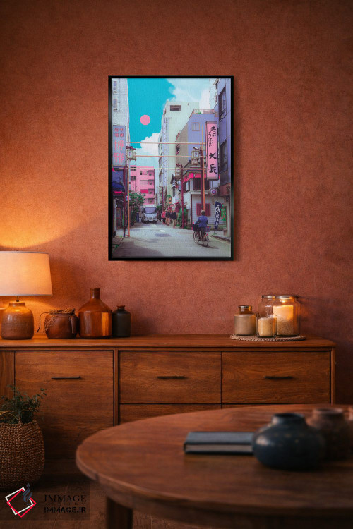 تابلو دکوراتیو کیوتو شهر پاستلی اثر دانر اوروزکو - D6B