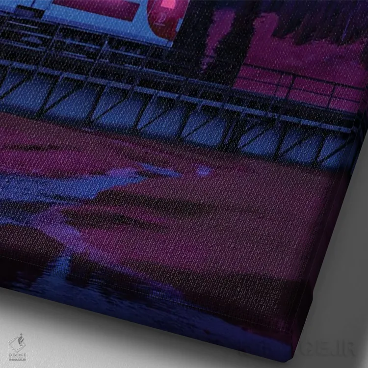 تابلو دکوراتیو جهان های نئون ۳ اثر دانر اوروزکو - نمای نزدیک بافت بوم