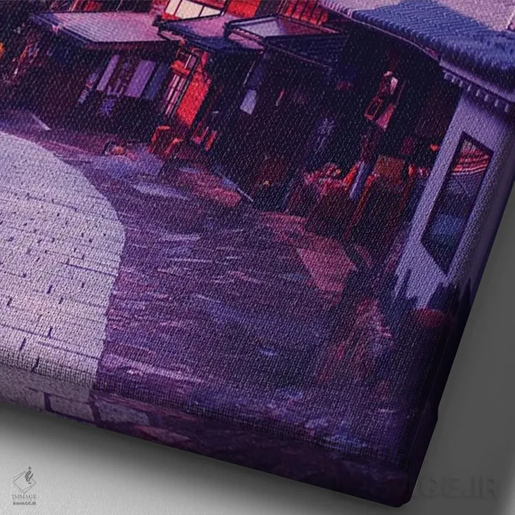 تابلو دکوراتیو انیمه در برابر واقعیت ششم اثر دانر اوروزکو - نمای نزدیک بافت بوم