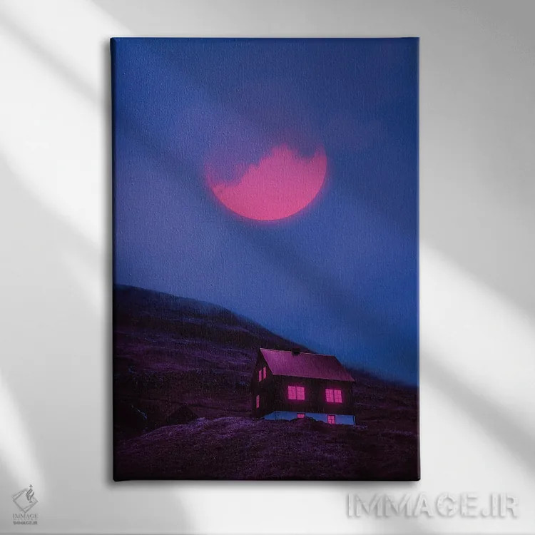 تابلو دکوراتیو جهان های نئون ۵ اثر دانر اوروزکو - نمای روبهرو روی دیوار