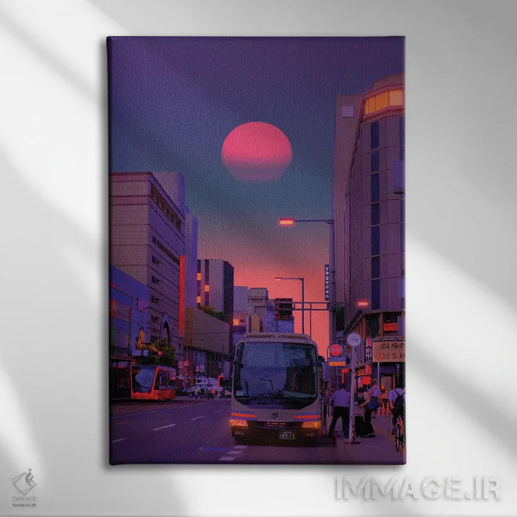 تابلو دکوراتیو جهان های نئون ۶ اثر دانر اوروزکو - نمای روبهرو روی دیوار