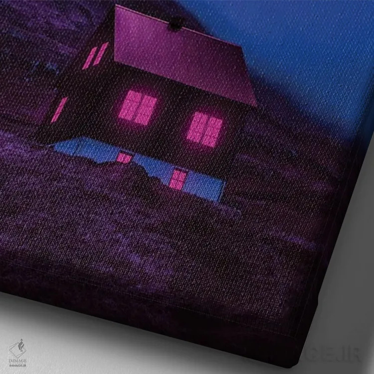 تابلو دکوراتیو جهان های نئون ۵ اثر دانر اوروزکو - نمای نزدیک بافت بوم