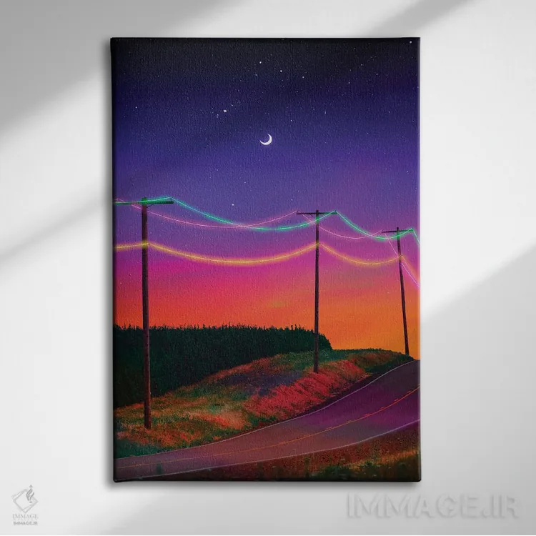 تابلو دکوراتیو سیم کشی نئون اثر دانر اوروزکو - نمای روبهرو روی دیوار