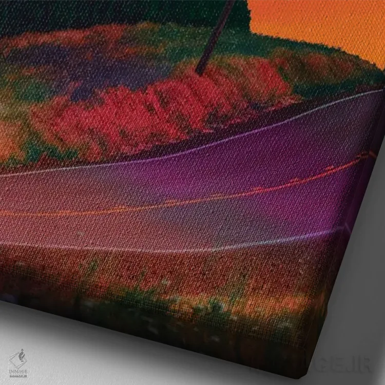 تابلو دکوراتیو سیم کشی نئون اثر دانر اوروزکو - نمای نزدیک بافت بوم