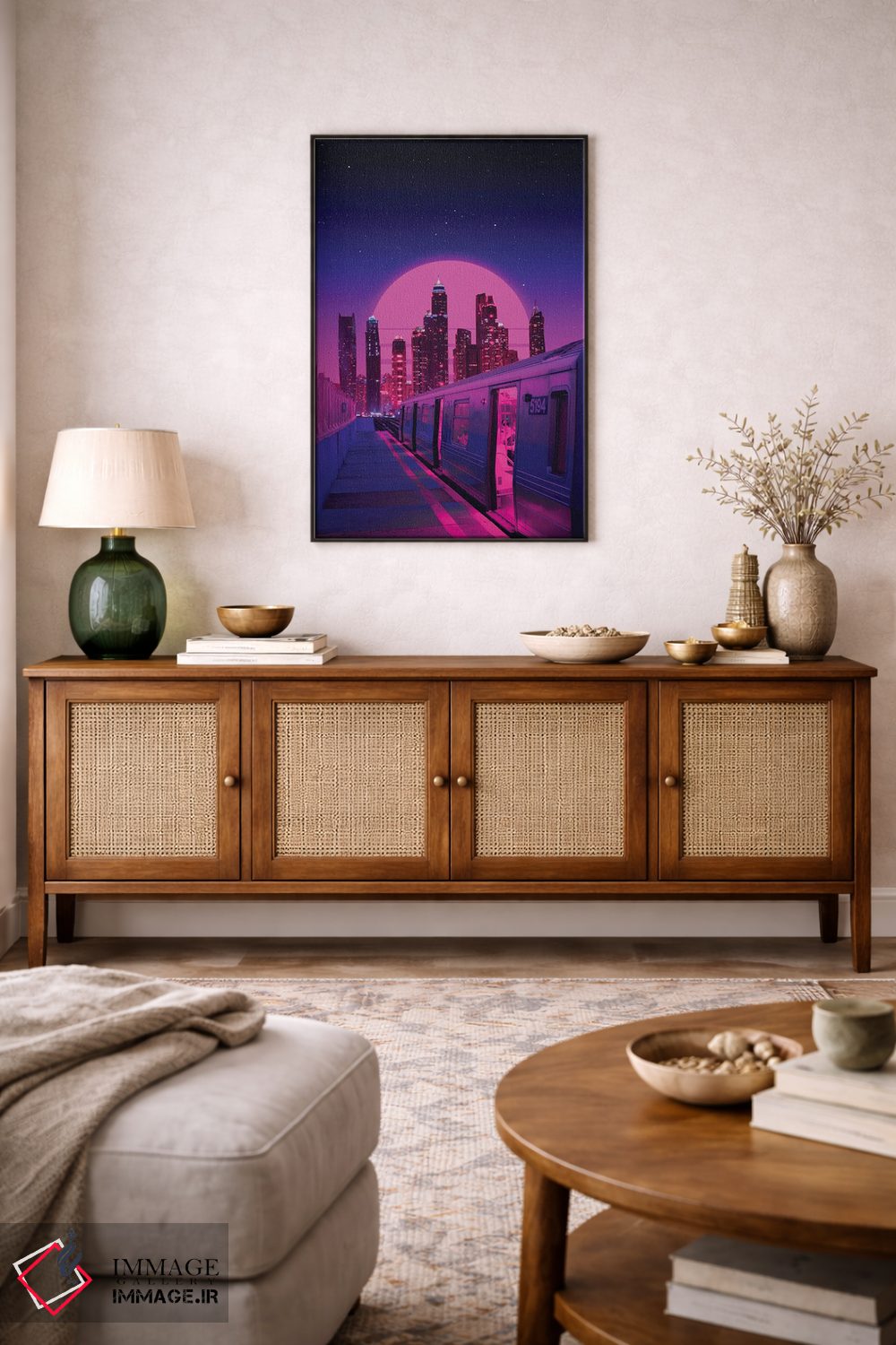 تابلو دکوراتیو قطار شهر نئون اثر دانر اوروزکو - D4B