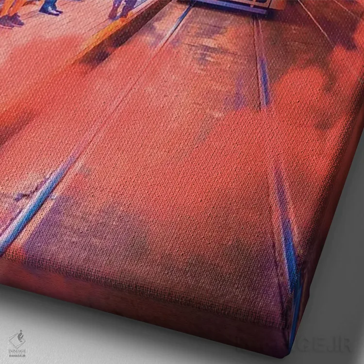 تابلو دکوراتیو جهان های نئون ۸ اثر دانر اوروزکو - نمای نزدیک بافت بوم