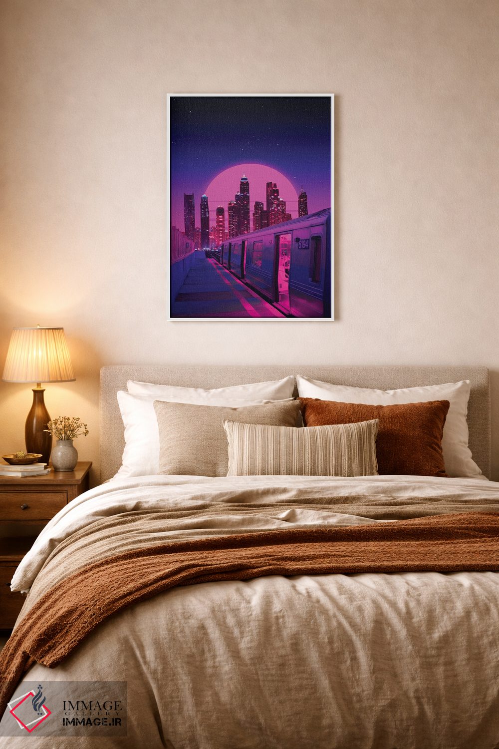 تابلو دکوراتیو قطار شهر نئون اثر دانر اوروزکو - D6W