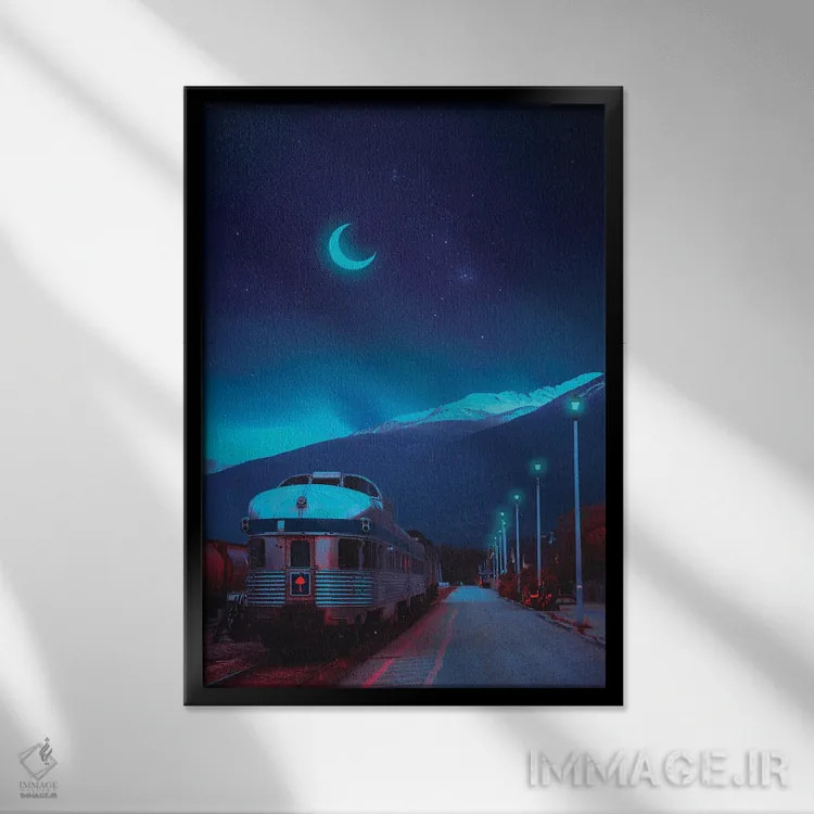 تابلو دکوراتیو جهان های نئون ۱۳ اثر دانر اوروزکو - نمای قابدار مشکی