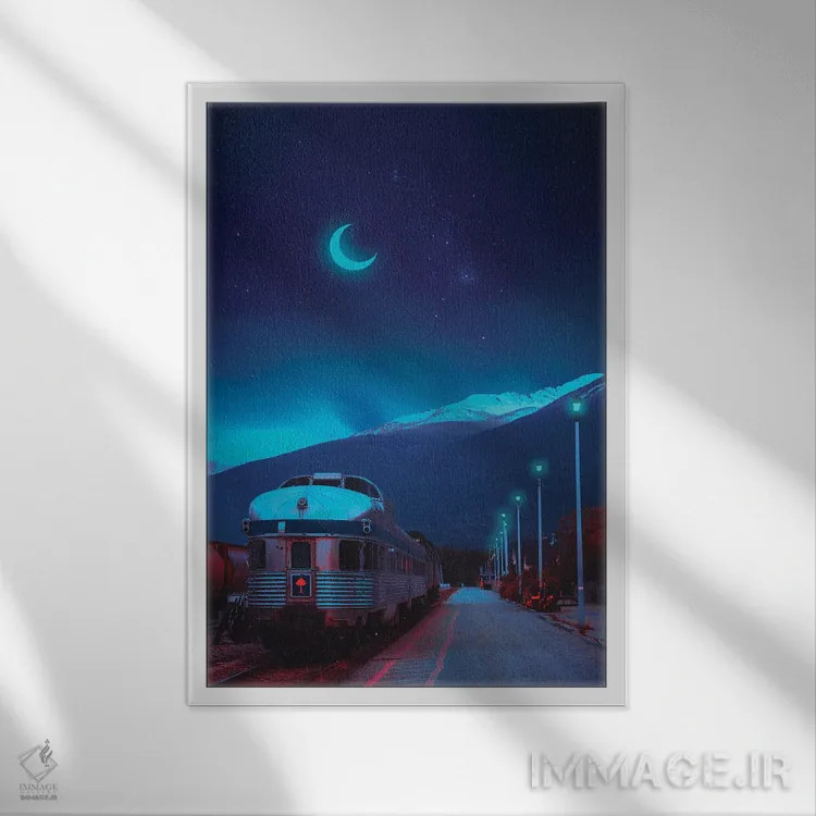 تابلو دکوراتیو جهان های نئون ۱۳ اثر دانر اوروزکو - نمای قابدار سفید