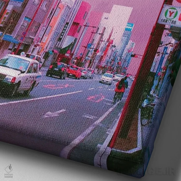 تابلو دکوراتیو انیمه در برابر واقعیت ۷ اثر دانر اوروزکو - نمای نزدیک بافت بوم