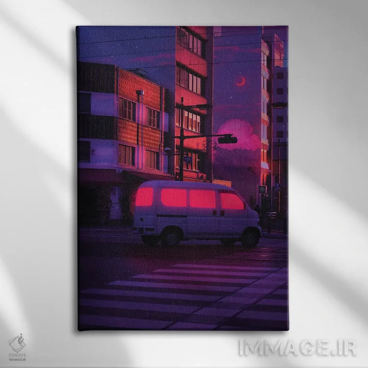 تابلو دکوراتیو جهان های نئون ۱۴ اثر دانر اوروزکو - نمای روبهرو روی دیوار