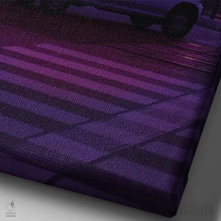 تابلو دکوراتیو جهان های نئون ۱۴ اثر دانر اوروزکو - نمای نزدیک بافت بوم