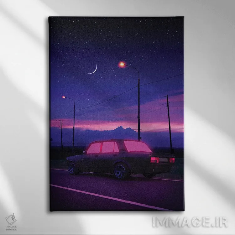 تابلو دکوراتیو رانندگی شبانه ۳ اثر دانر اوروزکو - نمای روبهرو روی دیوار