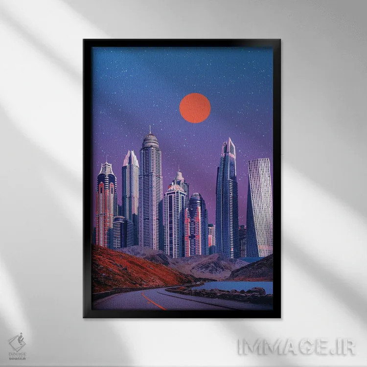 تابلو دکوراتیو بهشت شبانه ۲ اثر دانر اوروزکو - نمای قابدار مشکی