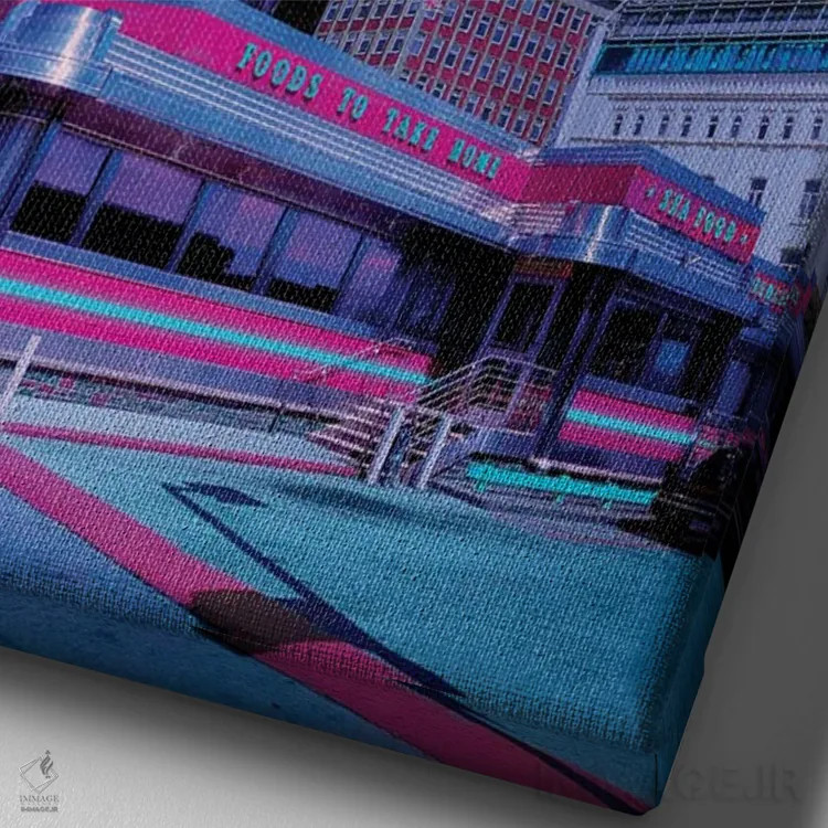 تابلو دکوراتیو بهشت شبانه ۴ اثر دانر اوروزکو - نمای نزدیک بافت بوم