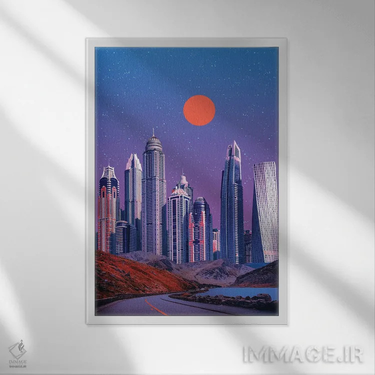 تابلو دکوراتیو بهشت شبانه ۲ اثر دانر اوروزکو - نمای قابدار سفید