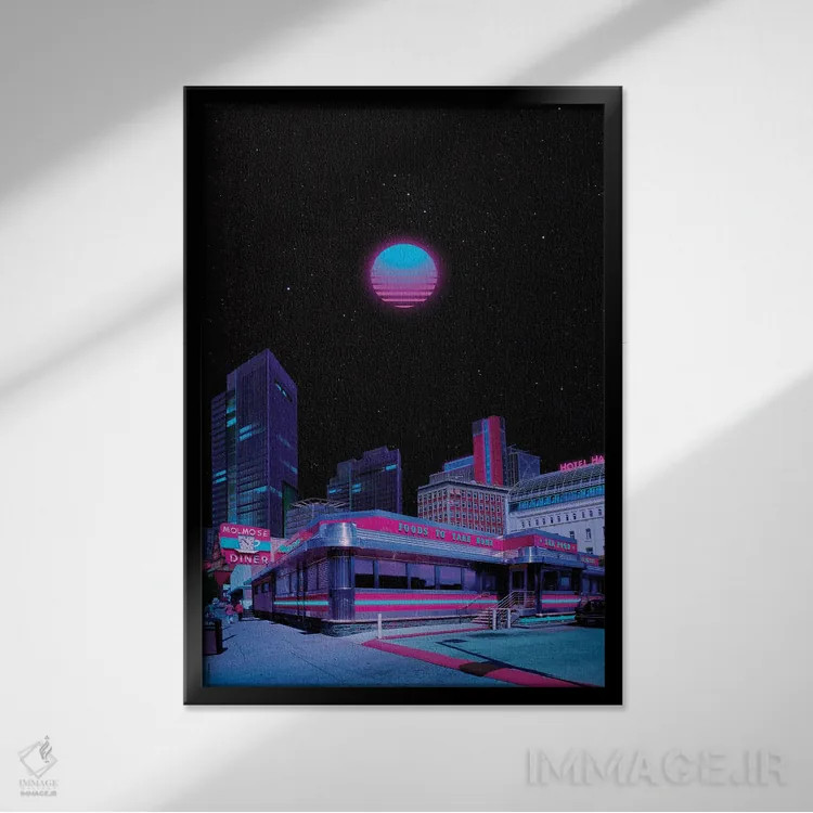 تابلو دکوراتیو بهشت شبانه ۴ اثر دانر اوروزکو - نمای قابدار مشکی