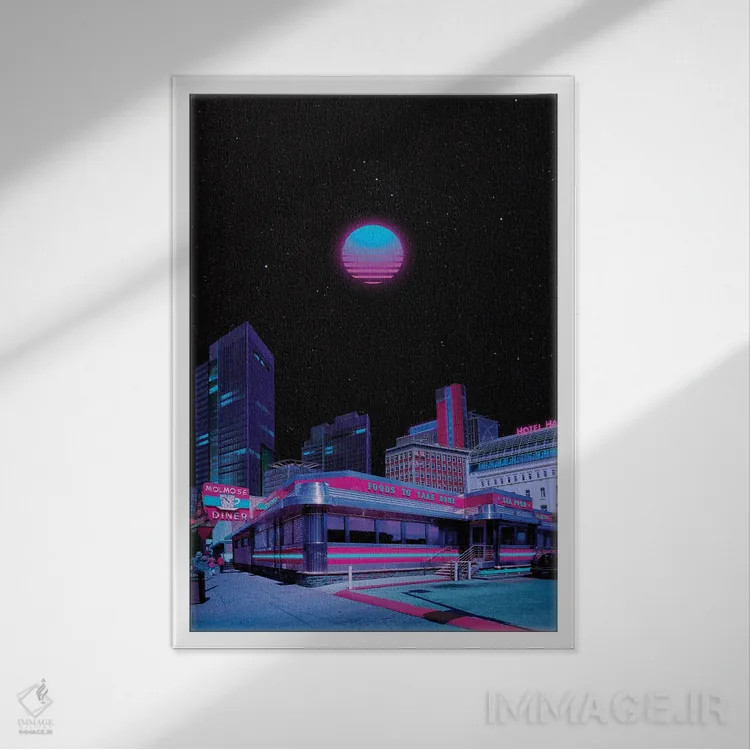 تابلو دکوراتیو بهشت شبانه ۴ اثر دانر اوروزکو - نمای قابدار سفید