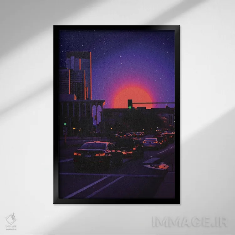 تابلو دکوراتیو شهر اوت ران ۲ اثر دانر اوروزکو - نمای قابدار مشکی