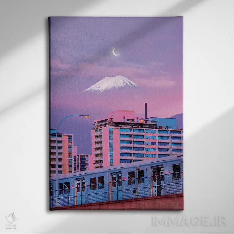 تابلو دکوراتیو شهر پاستلی اثر دانر اوروزکو - نمای روبهرو روی دیوار