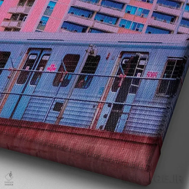 تابلو دکوراتیو شهر پاستلی اثر دانر اوروزکو - نمای نزدیک بافت بوم