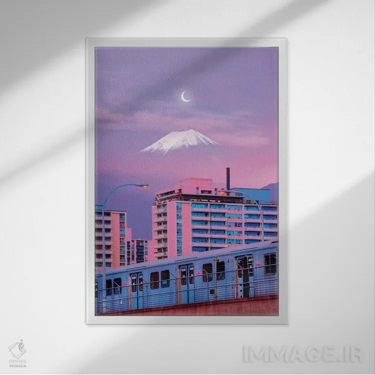 تابلو دکوراتیو شهر پاستلی اثر دانر اوروزکو - نمای قابدار سفید