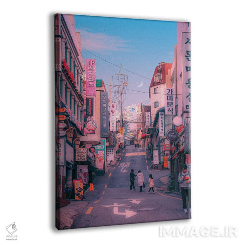 تابلو دکوراتیو سئول شهر پاستلی اثر دانر اوروزکو - نمای پرسپکتیو محصول