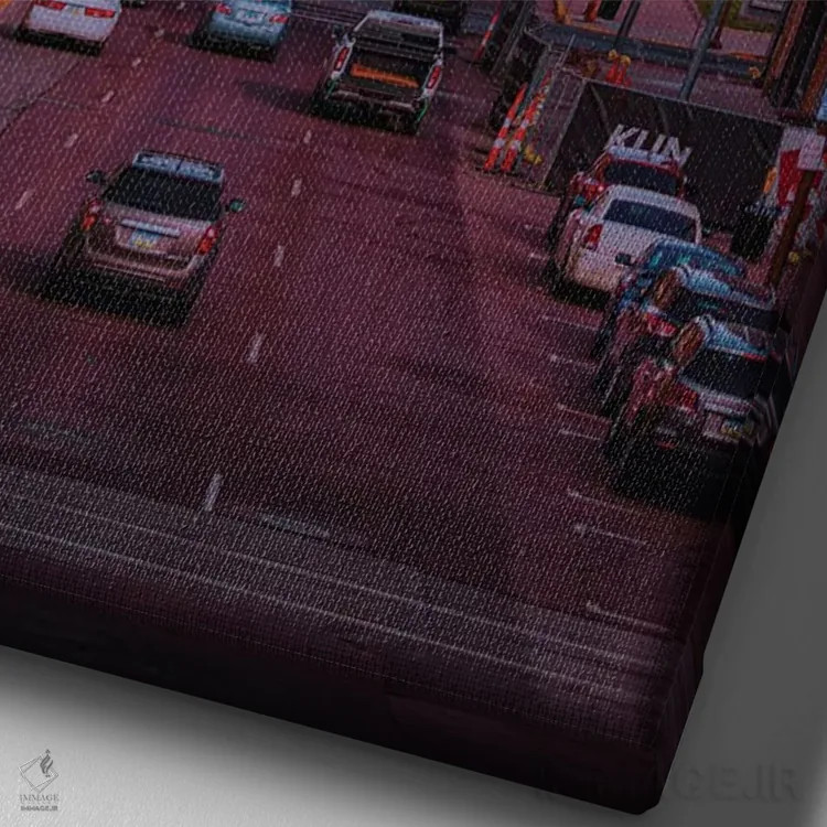 تابلو دکوراتیو غروب ۱ اثر دانر اوروزکو - نمای نزدیک بافت بوم