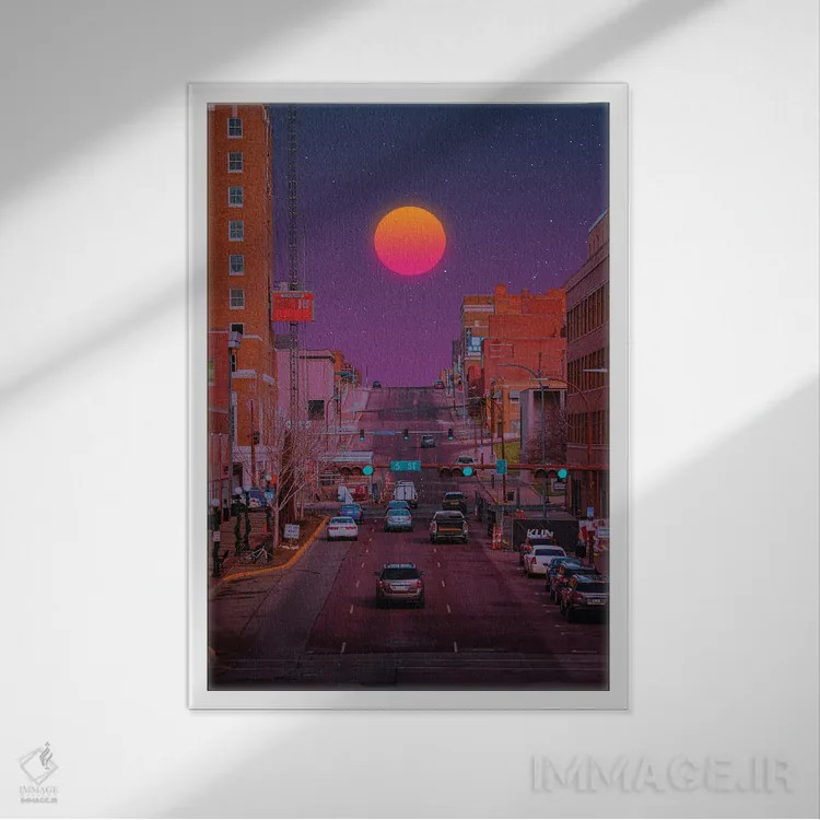 تابلو دکوراتیو غروب ۱ اثر دانر اوروزکو - نمای قابدار سفید