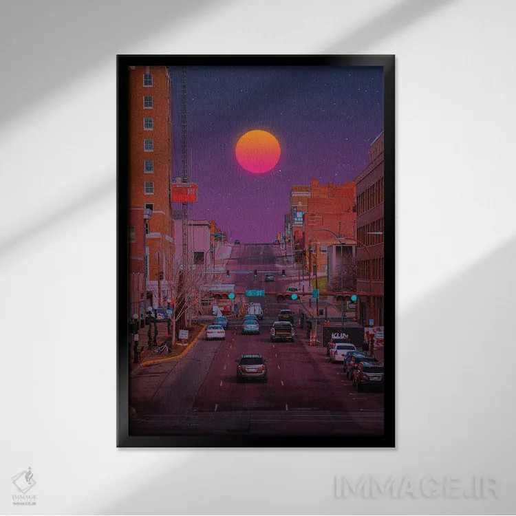 تابلو دکوراتیو غروب ۱ اثر دانر اوروزکو - نمای قابدار مشکی