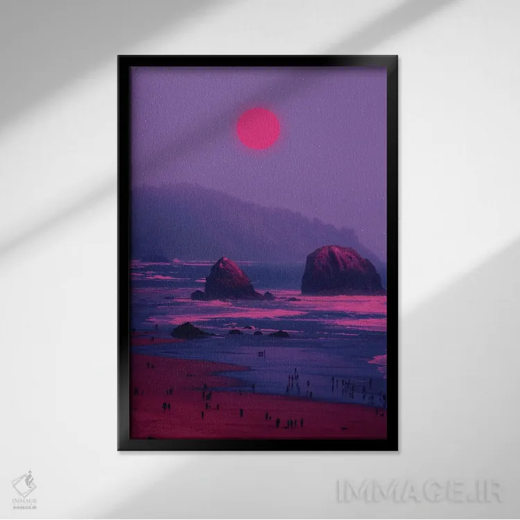 تابلو دکوراتیو غروب ۲ اثر دانر اوروزکو - نمای قابدار مشکی