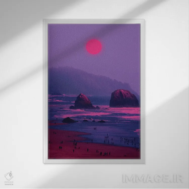 تابلو دکوراتیو غروب ۲ اثر دانر اوروزکو - نمای قابدار سفید