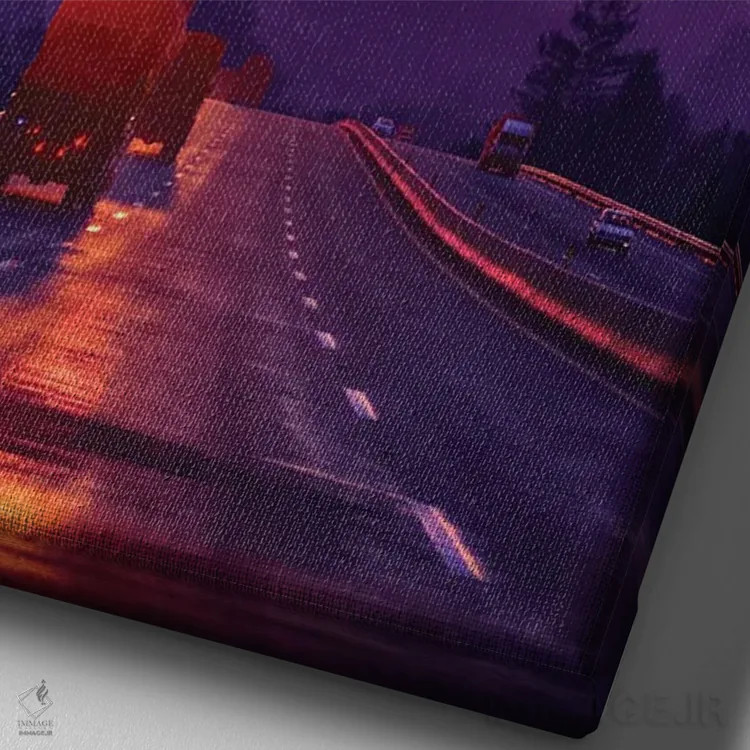 تابلو دکوراتیو غروب ۷ اثر دانر اوروزکو - نمای نزدیک بافت بوم