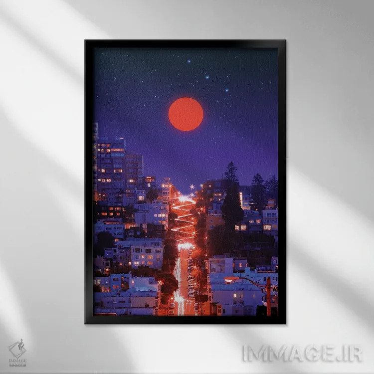 تابلو دکوراتیو غروب ۳ اثر دانر اوروزکو - نمای قابدار مشکی