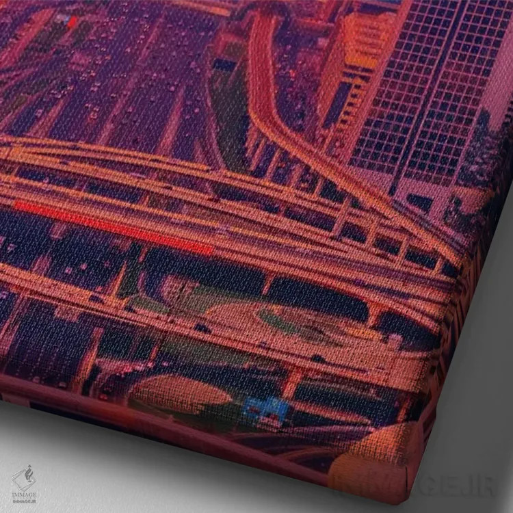 تابلو دکوراتیو غروب ۵ اثر دانر اوروزکو - نمای نزدیک بافت بوم