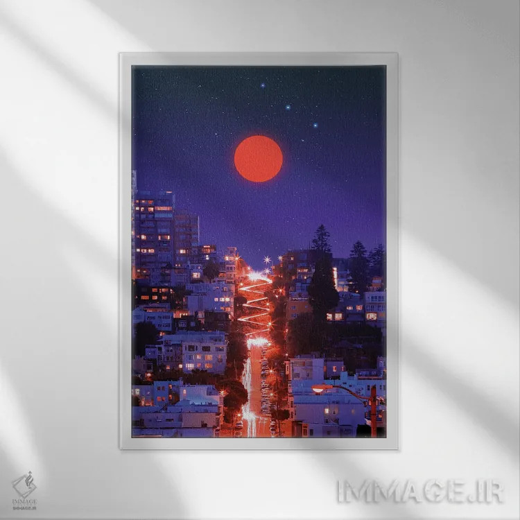 تابلو دکوراتیو غروب ۳ اثر دانر اوروزکو - نمای قابدار سفید