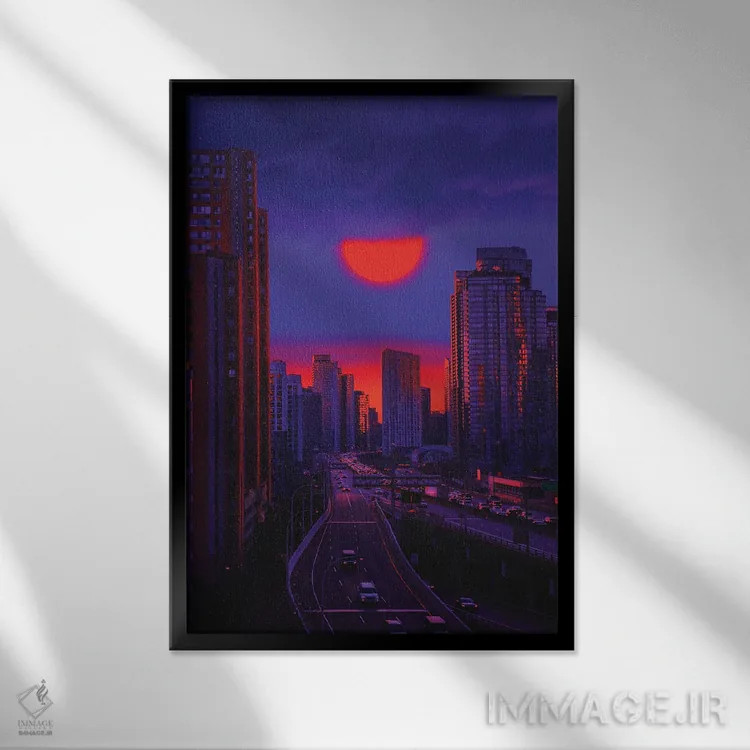 تابلو دکوراتیو غروب ۸ اثر دانر اوروزکو - نمای قابدار مشکی