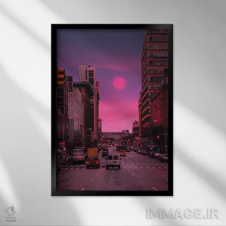 تابلو دکوراتیو غروب ۴ اثر دانر اوروزکو - نمای قابدار مشکی