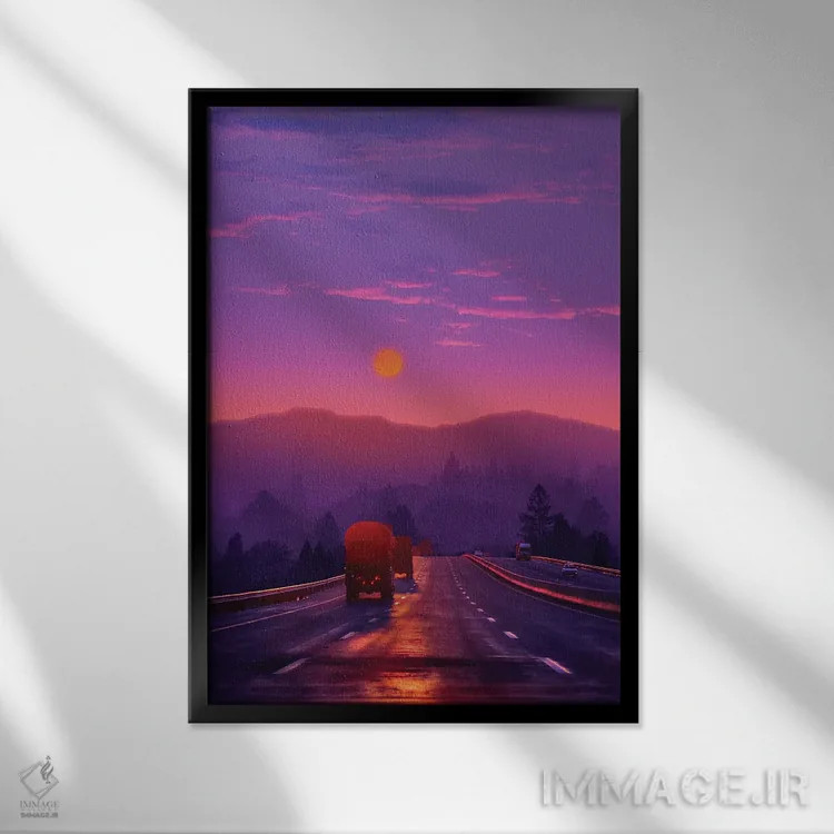 تابلو دکوراتیو غروب ۷ اثر دانر اوروزکو - نمای قابدار مشکی