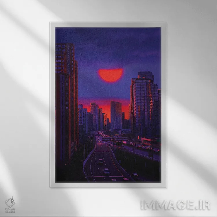 تابلو دکوراتیو غروب ۸ اثر دانر اوروزکو - نمای قابدار سفید