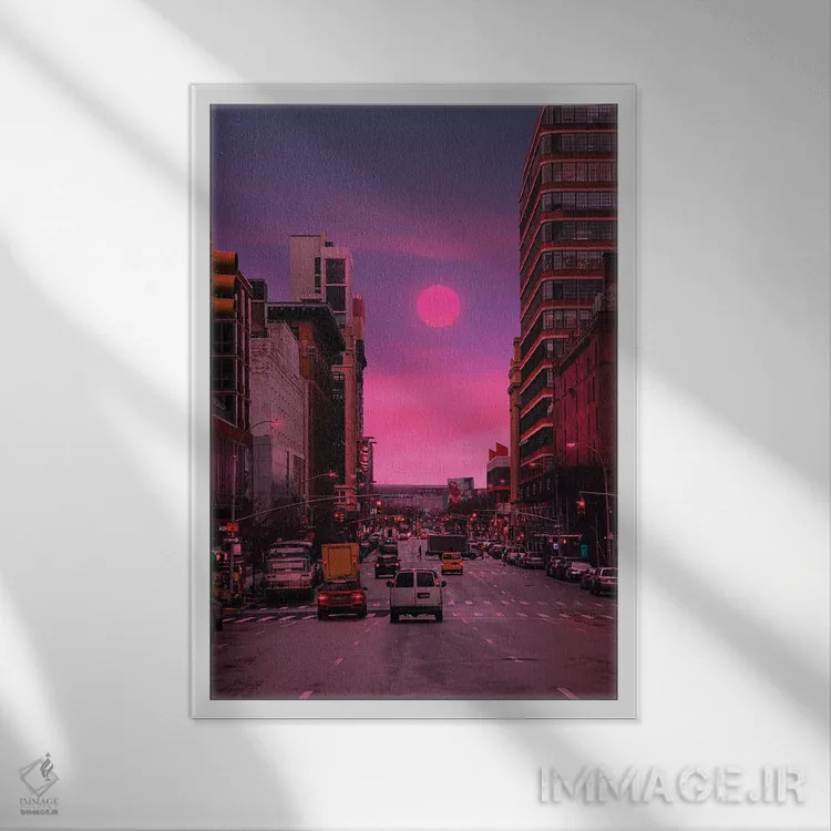 تابلو دکوراتیو غروب ۴ اثر دانر اوروزکو - نمای قابدار سفید