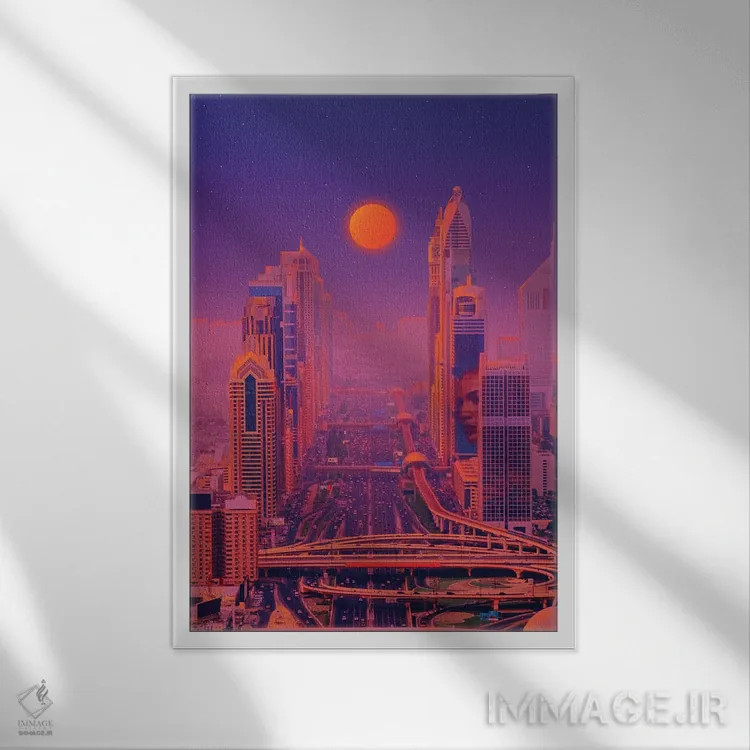 تابلو دکوراتیو غروب ۵ اثر دانر اوروزکو - نمای قابدار سفید