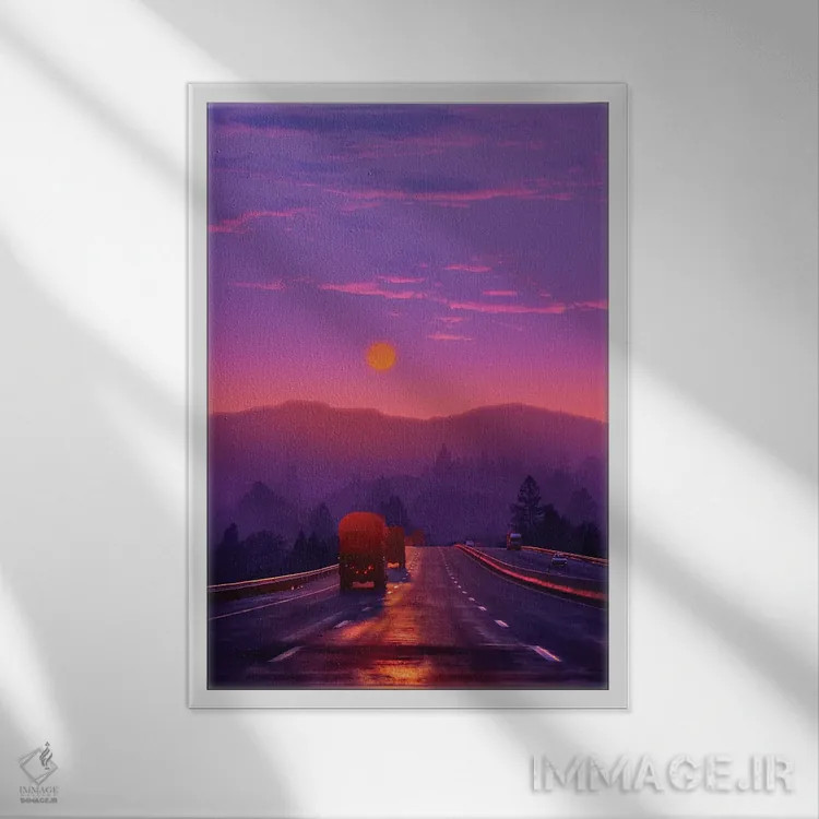 تابلو دکوراتیو غروب ۷ اثر دانر اوروزکو - نمای قابدار سفید