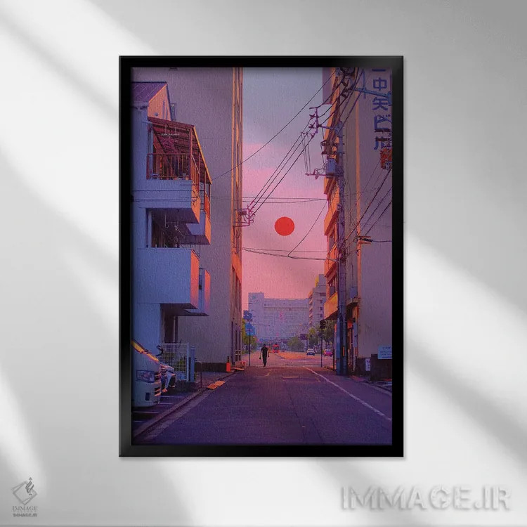 تابلو دکوراتیو غروب ۱۰ اثر دانر اوروزکو - نمای قابدار مشکی