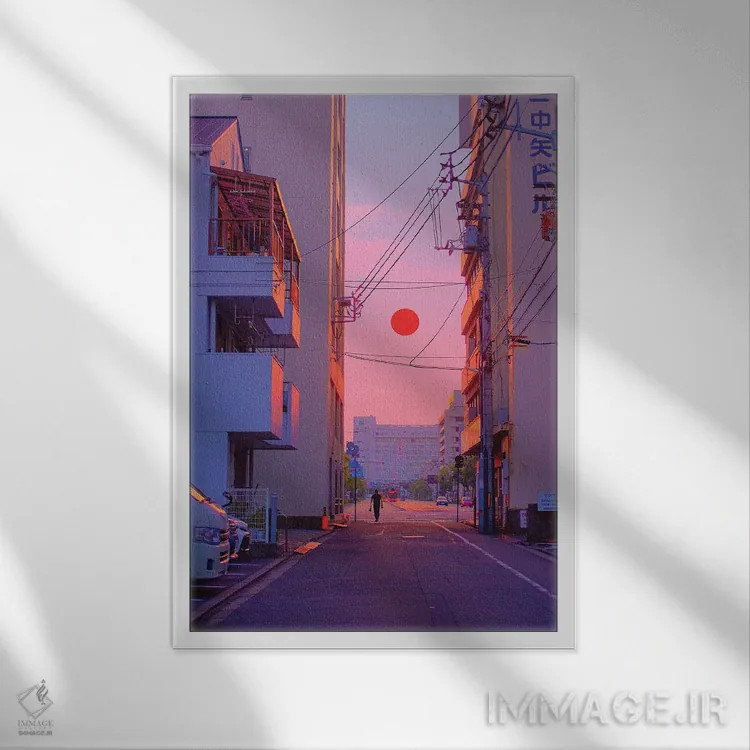 تابلو دکوراتیو غروب ۱۰ اثر دانر اوروزکو - نمای قابدار سفید